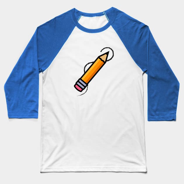 Simplistic School Pencil Baseball T-Shirt by DaTacoX